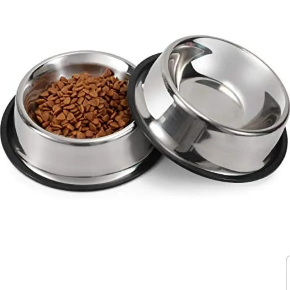 LEACOOLKEY Stainless Steel 2 Pack Dog/Cat Bowls New With Tags Sz. Sall